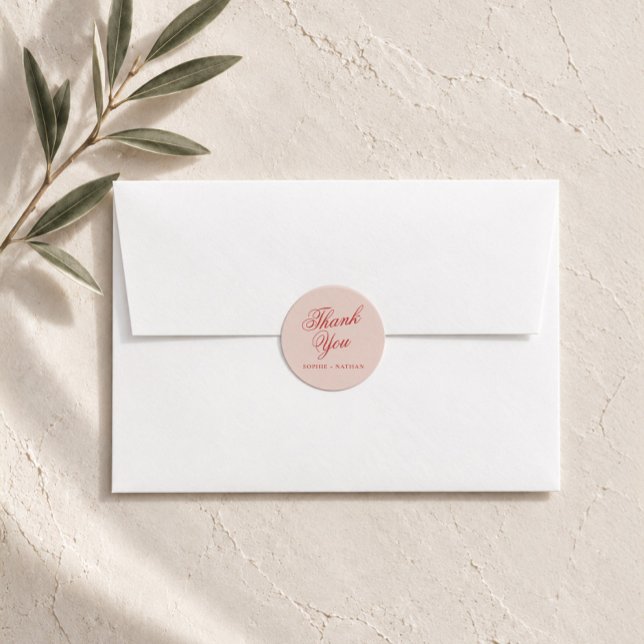 Autocollant de remerciement de mariage Raspberry B (Créateur téléchargé)