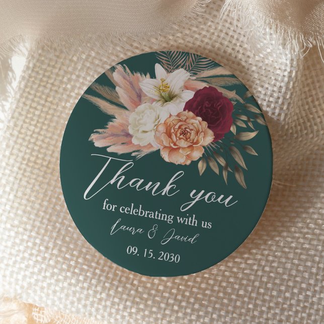 Autocollant de remerciement de mariage Rustique Ém (Créateur téléchargé)
