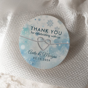 Autocollant de remerciement de mariage Winter Wond