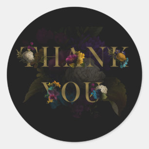 Autocollant de remerciement de monogramme floral s