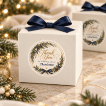 Autocollant de remerciement de Noël pour anniversa
