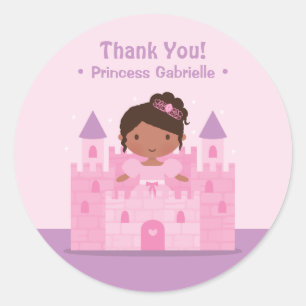 Autocollant de remerciement de princesse afro-amér