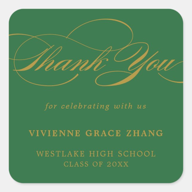 AUTOCOLLANT DE REMERCIEMENT EN ÉCRITURE ÉLÉGANTE E (Devant)