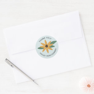 Autocollant de remerciement et nom de Tournesol Ru