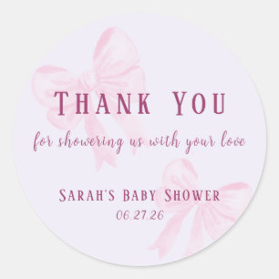 Autocollant de remerciement pour Baby Shower avec 