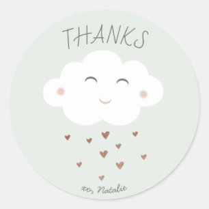 Autocollant de remerciement pour baby shower avec