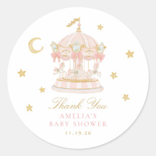 Autocollant de remerciement pour baby shower Carro