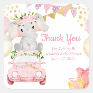 Autocollant de remerciement pour Baby Shower Drive