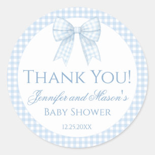 Autocollant de remerciement pour baby shower garço
