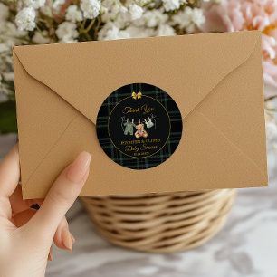 Autocollant de remerciement pour Baby Shower Ours 