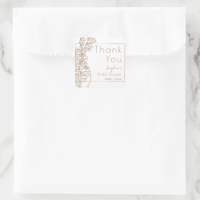Autocollant de remerciement pour douche de mariée. (Sac)
