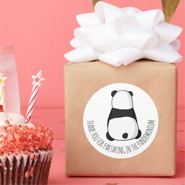 Autocollant de remerciement pour fête de Panda (Fête)