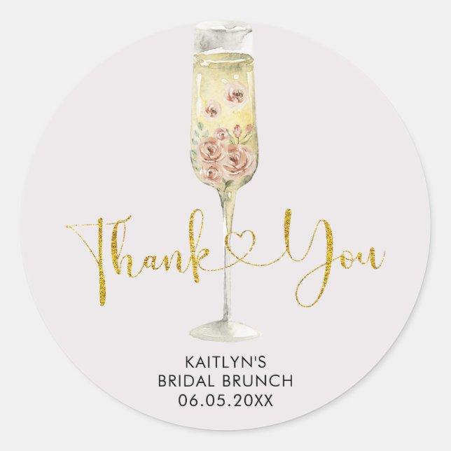 Autocollant de remerciement Soirée Rose Poussiéreu (Devant)