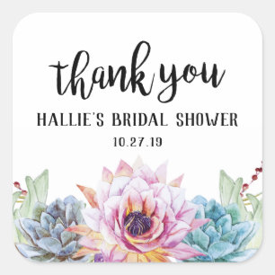 Autocollant de remerciement Succulent