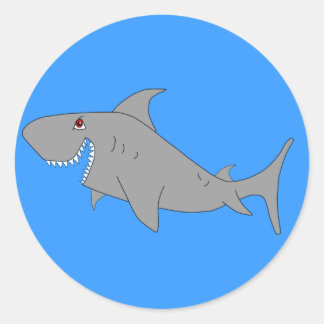 Autocollant de requin de bande dessinée