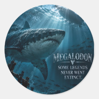 Autocollant de requin Mégalodon en eau profonde