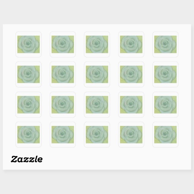Autocollant de rose blanche dessinée à la main (Feuille)
