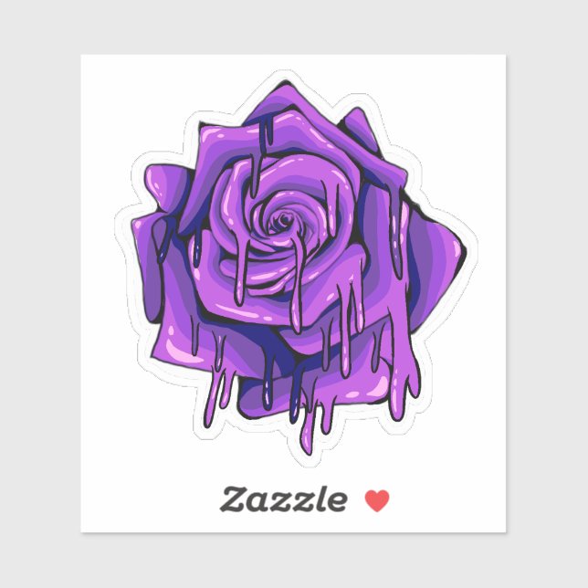 Autocollant de rose qui fond  (Feuille)
