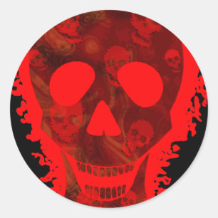 Autocollant de rouge de crâne de spectres de crâne