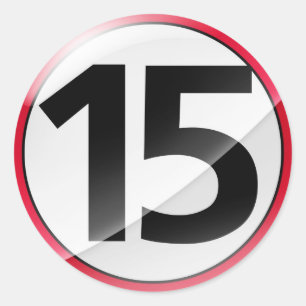 Autocollant de rouge du numéro 15