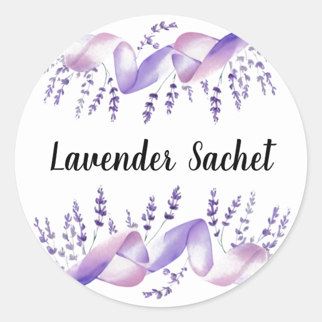Autocollant de sachet de lavande Sprigs Lavande (Devant)