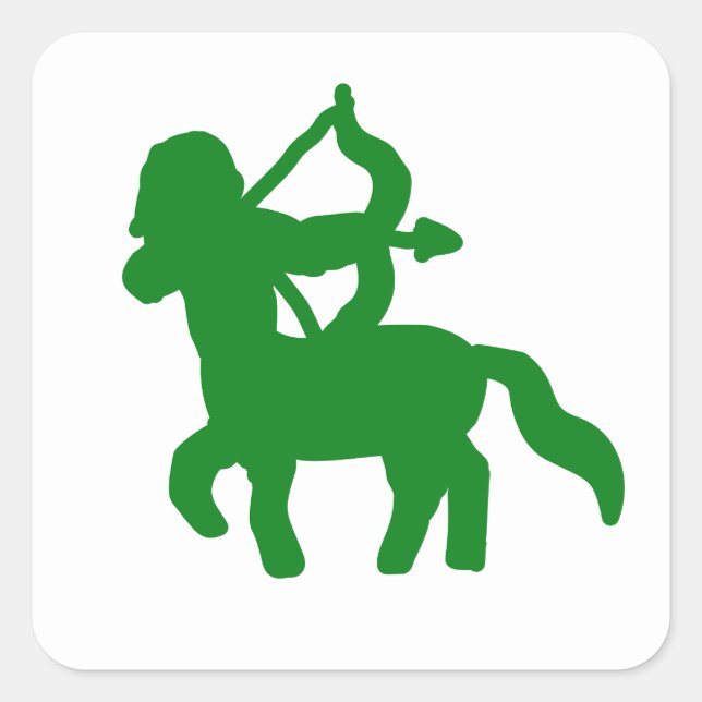 Autocollant de Sagittaire Archer Vert — Feu Terreu (Devant)