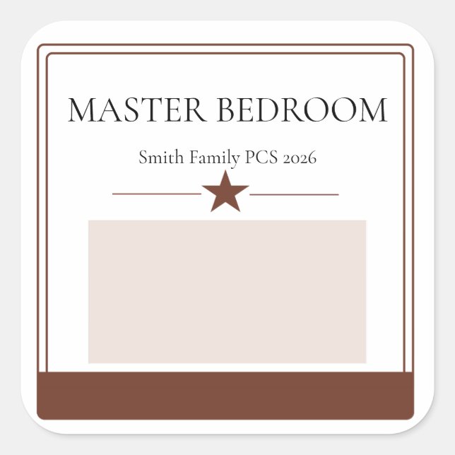 Autocollant de salle à label personnalisable  (Devant)