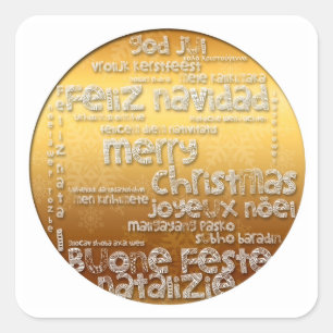 Autocollant de salutation de Navidad S de Noël