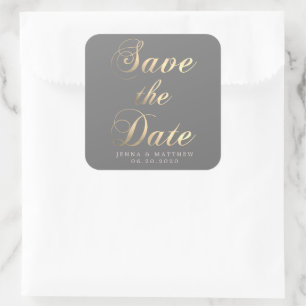 Autocollant de sauvegarde de date en calligraphie