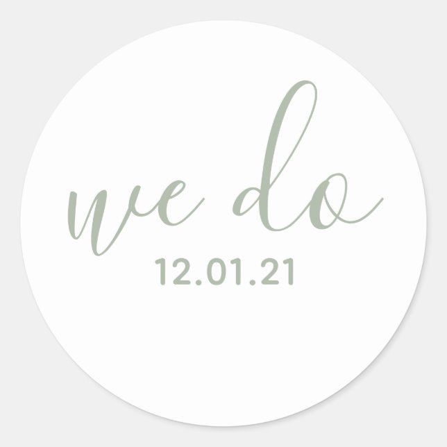Autocollant de sceau de mariage à date We Do (Devant)