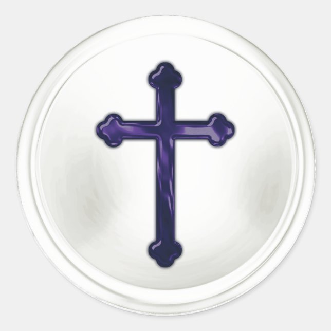Autocollant de sceau d'enveloppe blanche avec croi (Devant)