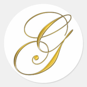 Autocollant de sceau d'enveloppe de monogramme G e