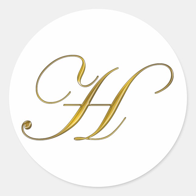 Autocollant de sceau d'enveloppe de monogramme H e (Devant)