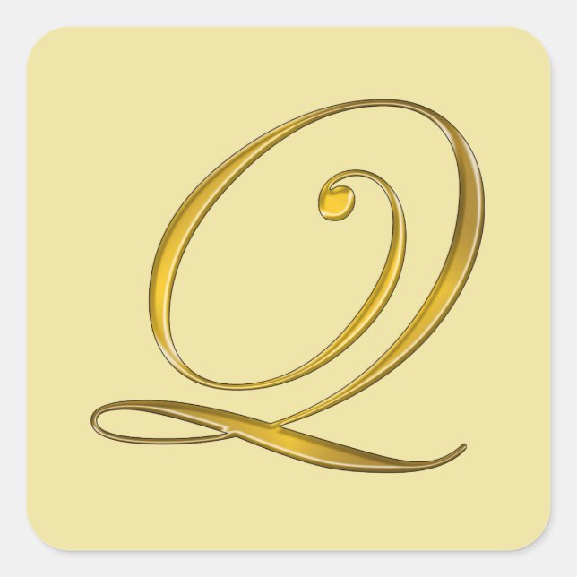 Autocollant de sceau d'enveloppe de monogramme Q e (Devant)