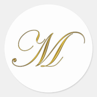 Autocollant de sceau d'enveloppe en monogramme M o