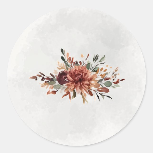 Autocollant de sceau d'enveloppe floral de saison  (Devant)