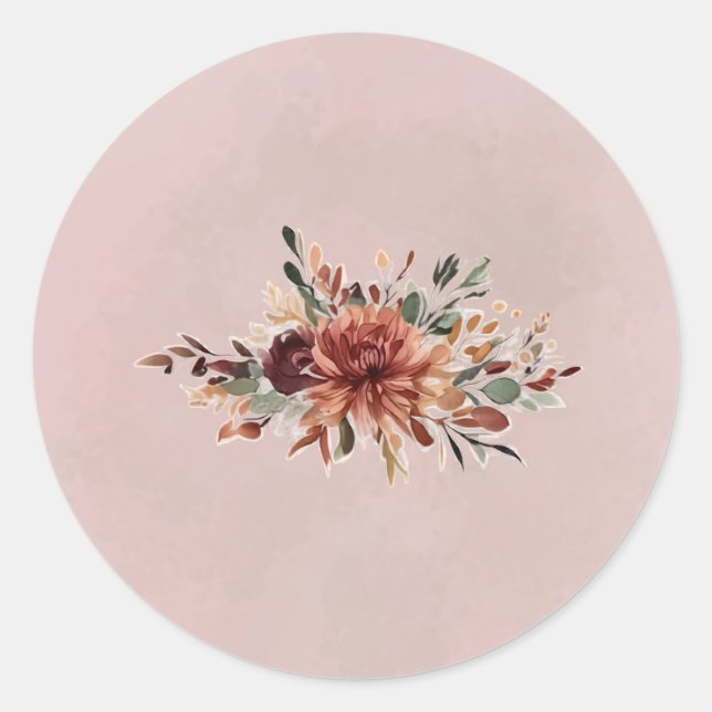 Autocollant de sceau d'enveloppe floral de saison  (Devant)