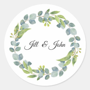 Autocollant de scellage de mariage Eucalyptus pour
