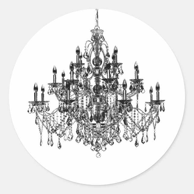 Autocollant de scellé d'enveloppe de lustre noir b (Devant)