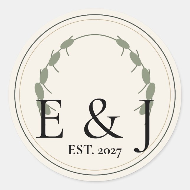 Autocollant de scellement d'enveloppe de mariage b (Devant)