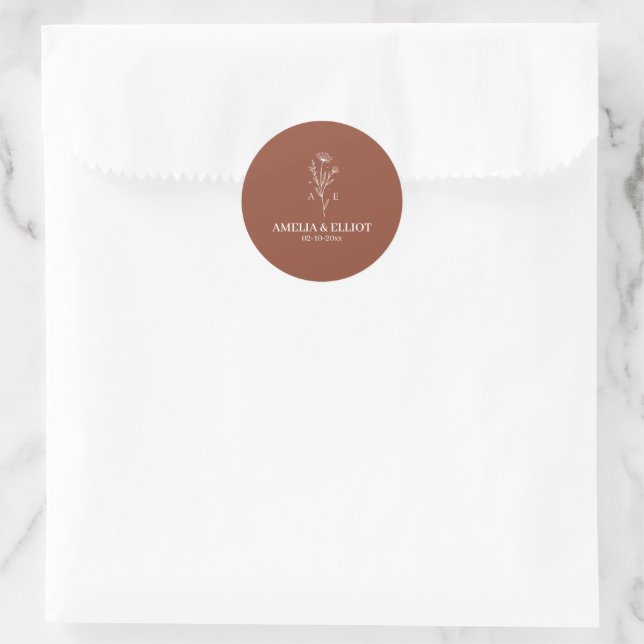 Autocollant de scellement d'enveloppe de mariage T (Sac)