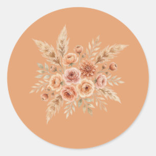 Autocollant de scellement floral Terracotta Bloom