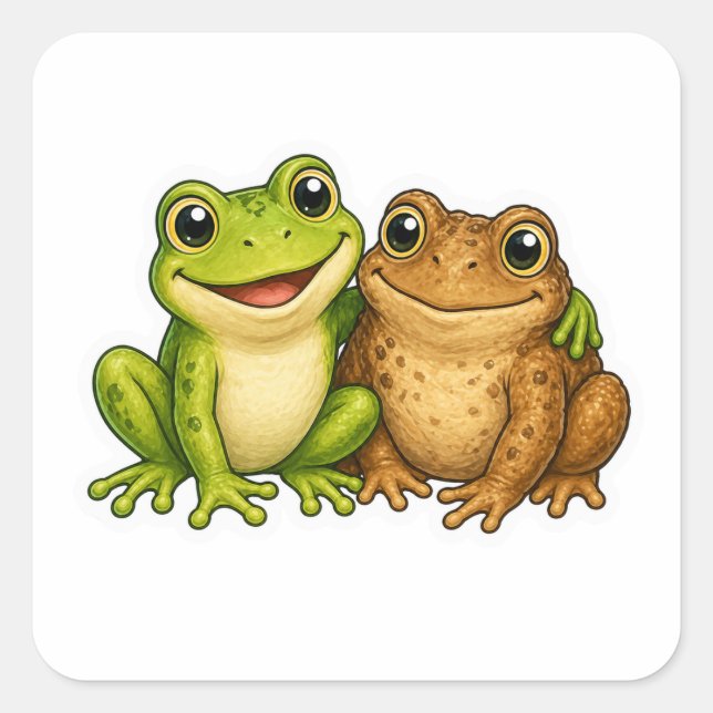 Autocollant de scène d'art mignonne de grenouille  (Devant)