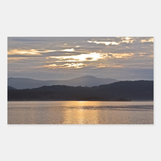 Autocollant de scène de coucher de soleil sur l'oc (Devant)