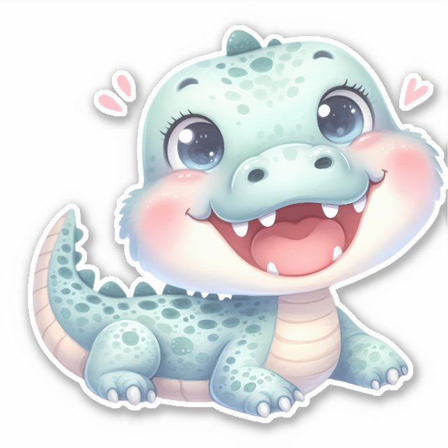 Autocollant de scrapbooking personnalisé Crocodile (Devant)