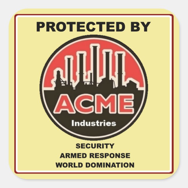Autocollant de sécurité des Industries Acme (Devant)