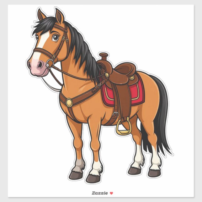 🐴 Autocollant de selle de cheval pour enfants lud (Feuille)