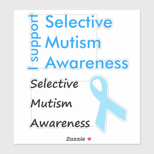 Autocollant de sensibilisation au mutisme sélectif (Feuille)