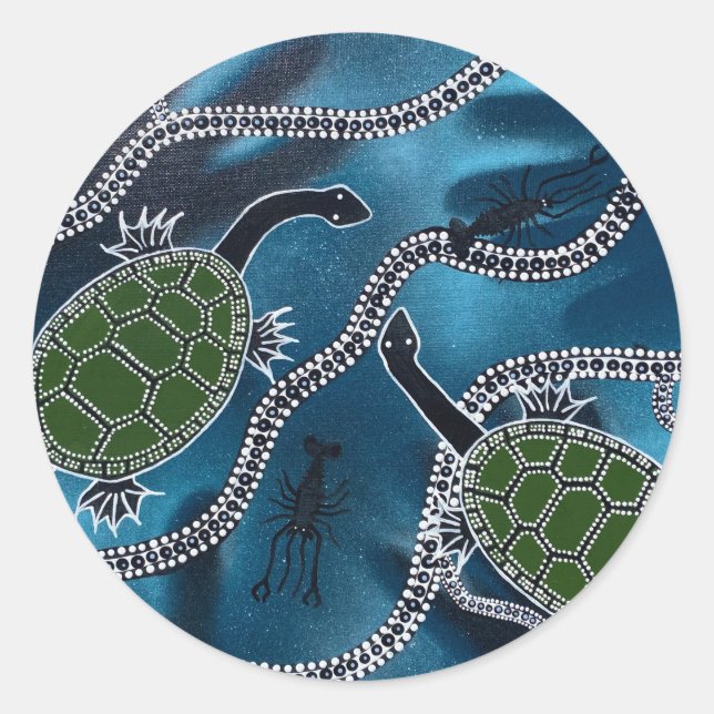 Autocollant de serpent à col de tortue australien (Devant)