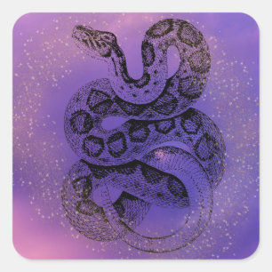 Autocollant de serpent d'aquarelle